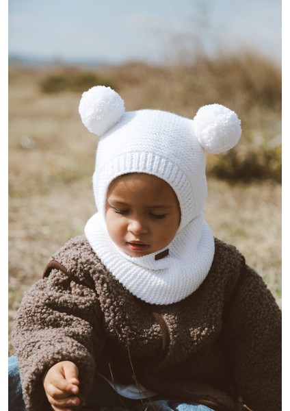 Ponponlu Unisex El Örgüsü Bebek/çocuk Bere-Boyunluk Takımı indirimleri