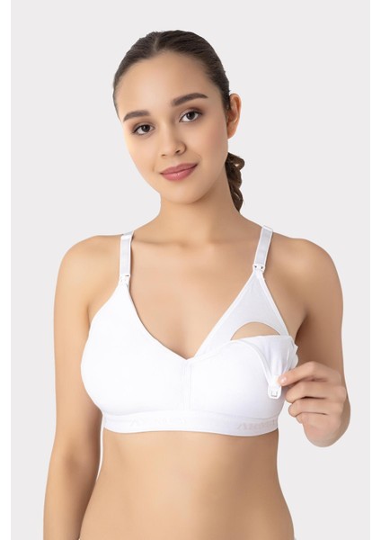 Çıkarılabilir Pedli Emzirme Sütyeni 3'lü Beyaz Siyah Ten Pamuklu Göğüs Ucu Belli Etmez fiyatları