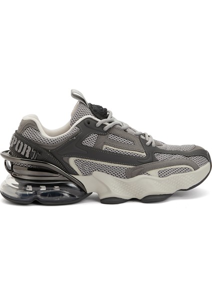 Gri File Dokulu Erkek Sneaker