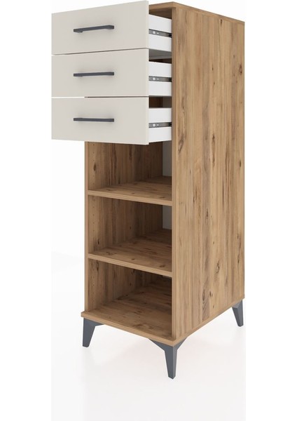 Kronos Dolap 2 Raflı 3 Çekmeceli 44X59X134 Çam-Aytaşı fırsatları