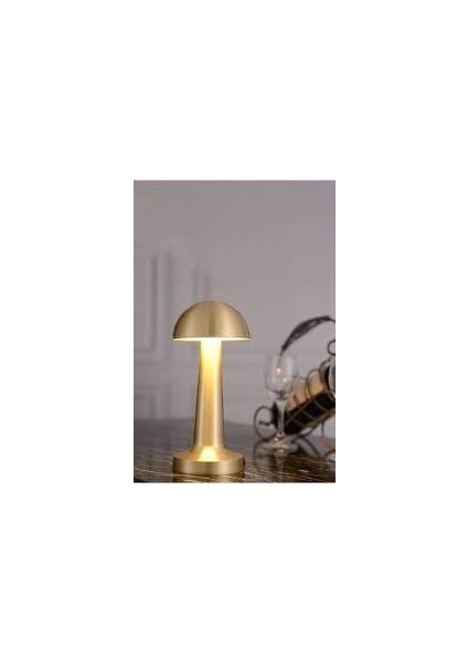 Şarjlı Dokunmatik Mantar Masa Lambası Bakır