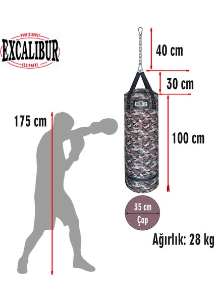 Polystar 100 x 35 cm Boks Kum Torbası Kamuflaj fiyatları