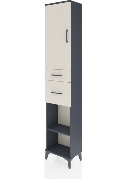 Arges Dolap 4 Raflı 2 Çekmeceli Tek Kapaklı 44X30X221 Antrasit-Aytaşı modelleri