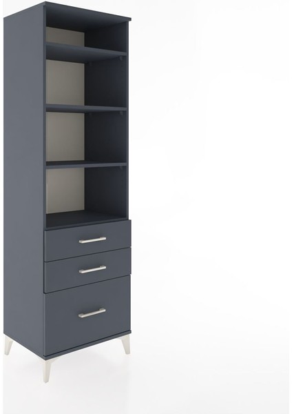Hyperion Dolap 4 Raflı 3 Çekmeceli 60X44X195 Antrasit-Antrasit fiyatları