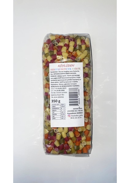 Köylüden Sebzeli Boncuk Erişte 350GR