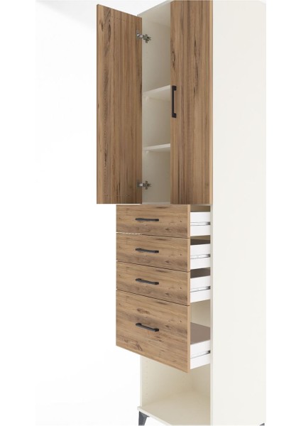 Hyperion Dolap 3 Raflı 4 Çekmeceli 2 Kapaklı 60X44X243 Aytaşı-Çam indirimleri