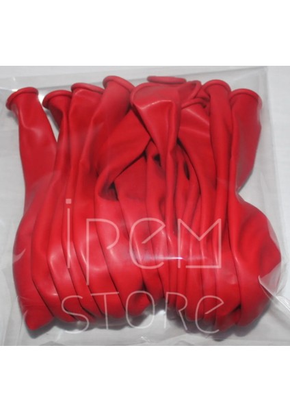 10 Adet - 12" Kırmızı Pastel Balon (30 cm Çap) fiyatları