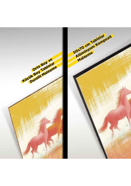 “özgürlüğün Renkleri – Koşan Atlar Temalı Dekoratif Tablo” modelleri