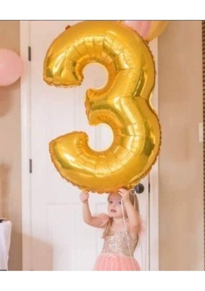 100 cm Gold Altın Sarısı Dore Büyük Folyo 3 Rakam Balon 40INC fiyatları