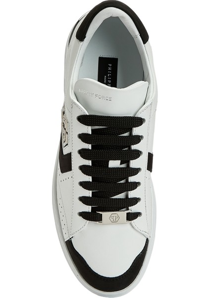 Beyaz Siyah Erkek Deri Sneaker fırsatları