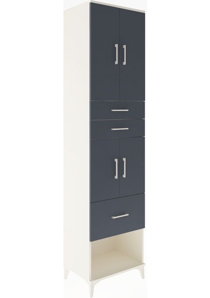 Hyperion Dolap 3 Raflı 3 Çekmeceli 4 Kapaklı 60X44X243 Aytaşı-Antrasit fiyatları