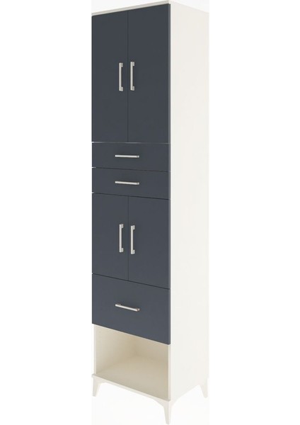 Hyperion Dolap 3 Raflı 3 Çekmeceli 4 Kapaklı 60X44X243 Aytaşı-Antrasit modelleri