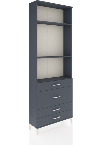 Arges Dolap 3 Raflı 4 Çekmeceli 88X30X243 Antrasit-Antrasit fiyatları