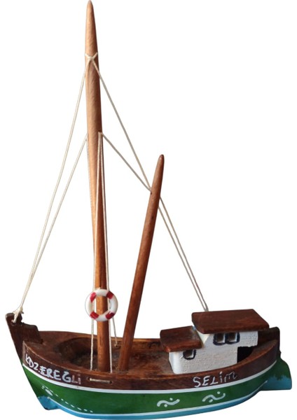 Vintage El Yapımı Karadeniz Ereğli Balıkçı Teknesi & 15X21 cm