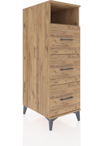 Kronos Dolap Tek Raflı 3 Çekmeceli 44X59X134 Çam-Çam fiyatları