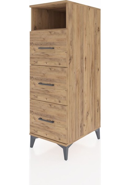 Kronos Dolap Tek Raflı 3 Çekmeceli 44X59X134 Çam-Çam modelleri