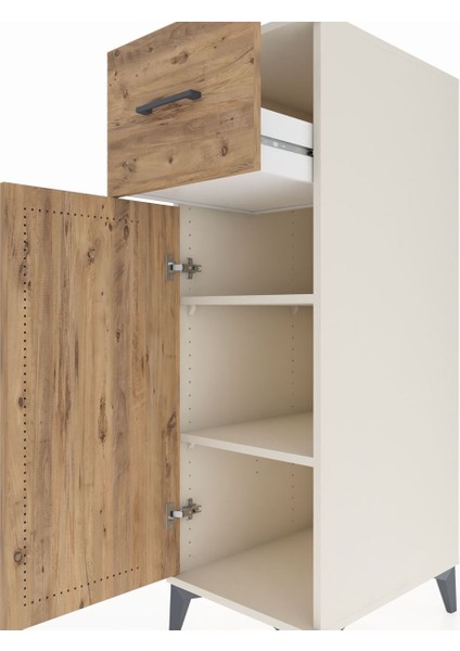 Kronos Dolap 2 Raflı Tek Çekmeceli Tek Kapaklı 44X59X134 Aytaşı-Çam indirimleri