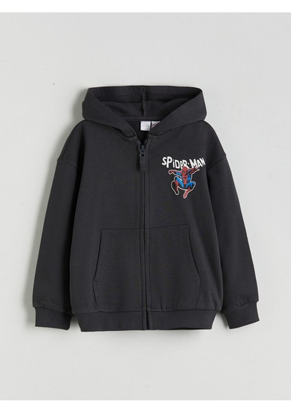 Yeni Sezon Spider-Man Baskılı Erkek Çocuk Fermuarlı Sweatshirt modelleri