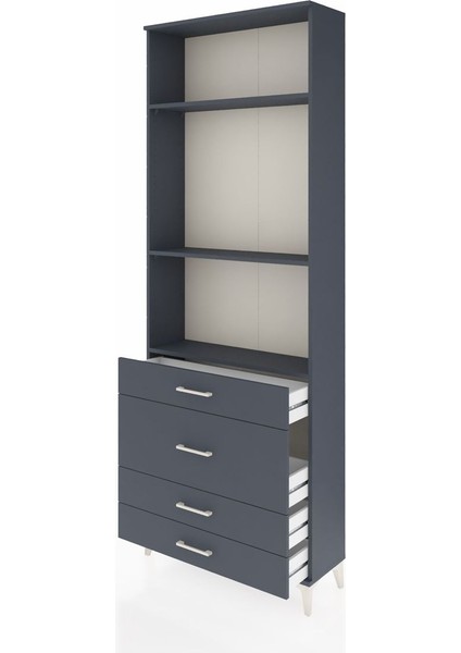 Arges Dolap 3 Raflı 4 Çekmeceli 88X30X243 Antrasit-Antrasit fırsatları