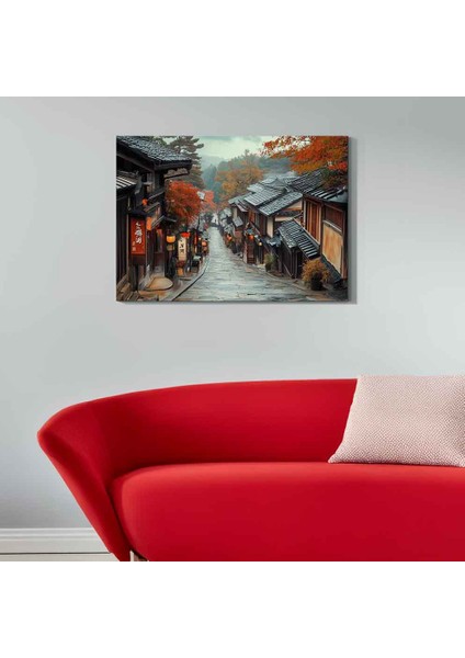 “japon Sokakları Tablo 6 – Geleneksel Asya Manzara Duvar Dekoru”