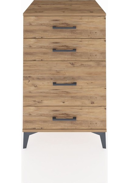 Kronos Komodin 4 Çekmeceli 60X59X96 Çam-Çam