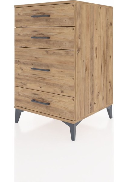 Kronos Komodin 4 Çekmeceli 60X59X96 Çam-Çam modelleri