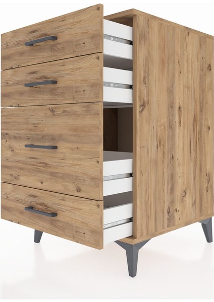 Kronos Komodin 4 Çekmeceli 60X59X96 Çam-Çam indirimleri