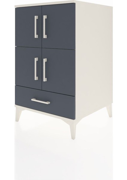 Kronos Komodin 4 Raflı Tek Çekmeceli 4 Kapaklı 60X59X96 Aytaşı-Antrasit modelleri