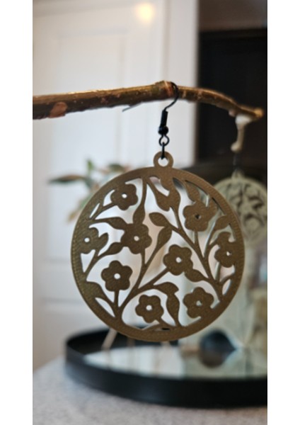 Büyük Halka Çiçek Küpeler