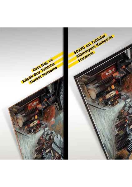 “japon Sokakları Tablo 6 – Geleneksel Asya Manzara Duvar Dekoru” modelleri