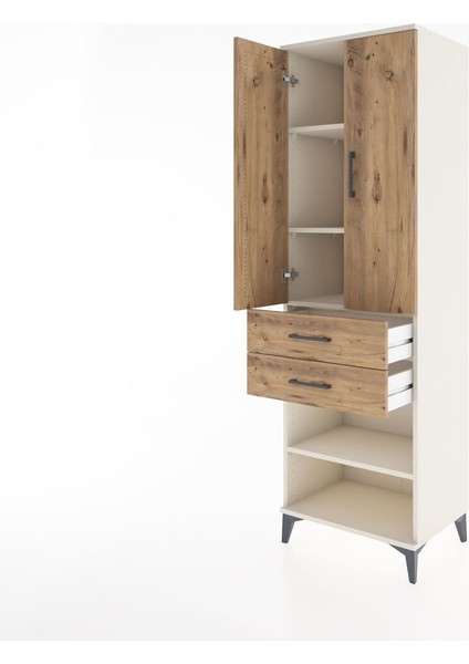 Hyperion Dolap 4 Raflı 2 Çekmeceli 2 Kapaklı 60X44X195 Aytaşı-Çam fırsatları
