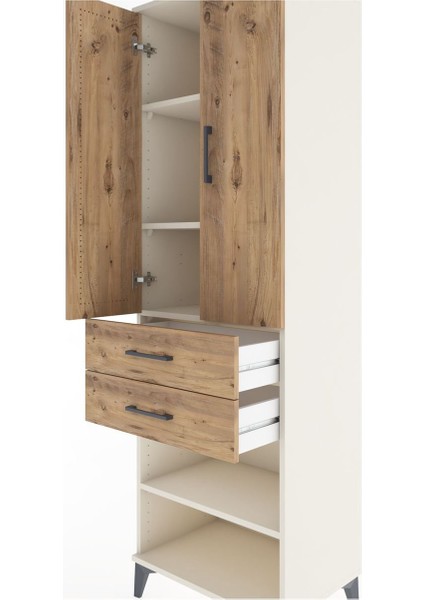 Hyperion Dolap 4 Raflı 2 Çekmeceli 2 Kapaklı 60X44X195 Aytaşı-Çam indirimleri