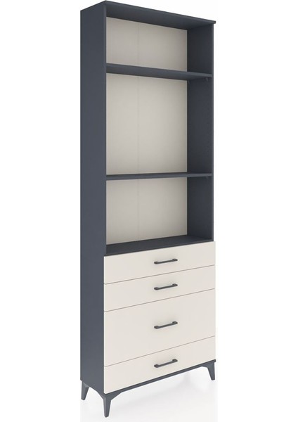 Arges Dolap 3 Raflı 4 Çekmeceli 88X30X243 Antrasit-Aytaşı fiyatları