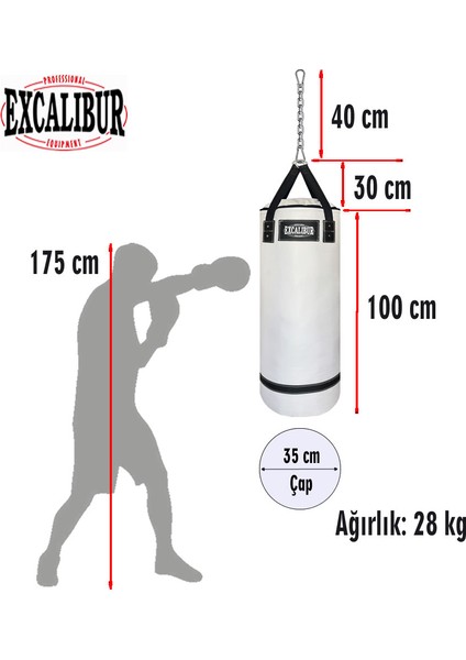 Polystar 100 x 35 cm Boks Kum Torbası Beyaz fiyatları