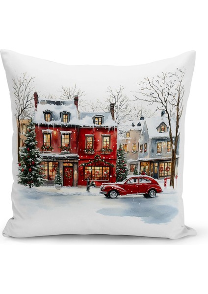 Yılbaşı Serisi Çift Tarafı Dijital Baskılı Kırlent Kılıfı (Christmas Noel Cushion Cover)