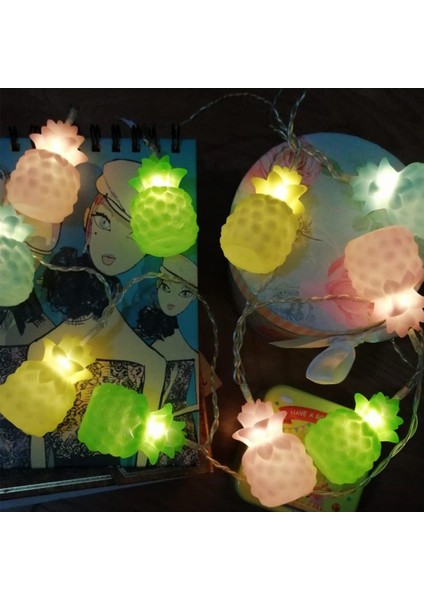 Renkli Dekoratif Ananas Şerit LED Işık Zinciri, 10'lu, Parlak ve Şık Tasarım fiyatları