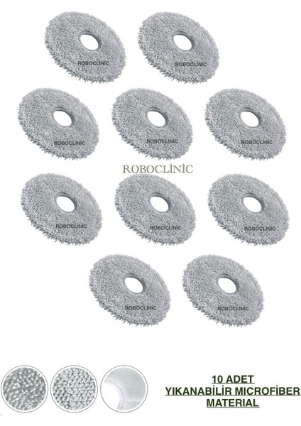 Xiaomi Robot Vacuum X10+ / X10 Plus Yedek Mop 10 Adet