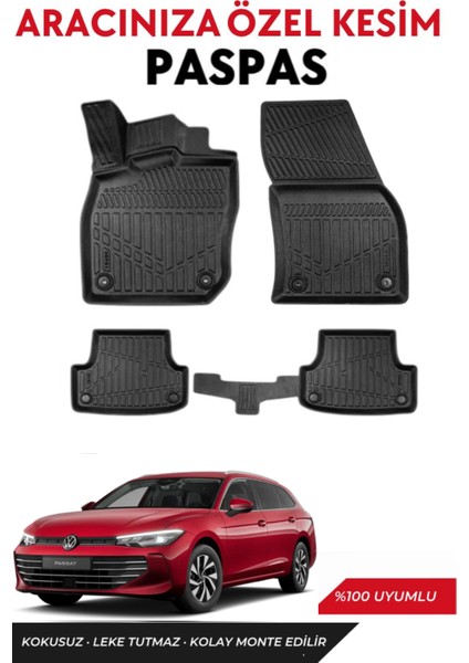 Volkswagen Passat B9 Variant 2024 Model Üst Bagaj Havuzu+Paspas Takımı Full Takım