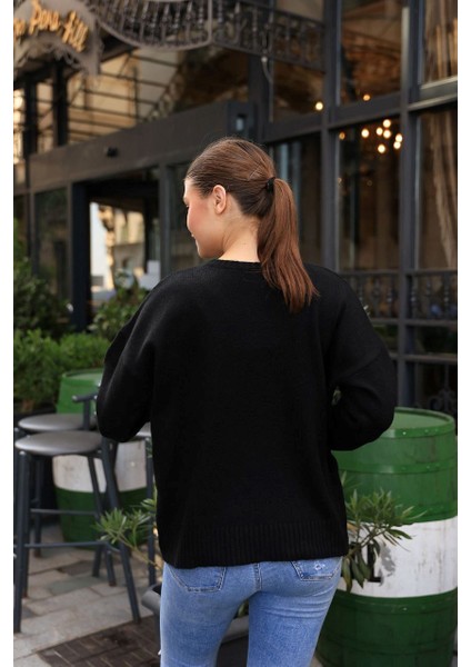 Latmos Düz Triko Kazak- Siyah modelleri