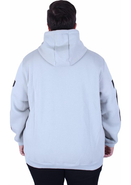 Mocgrande Büyük Beden Kapüşonlu Fermuarlı 3ip Sweat Mg 25718 Grı fırsatları