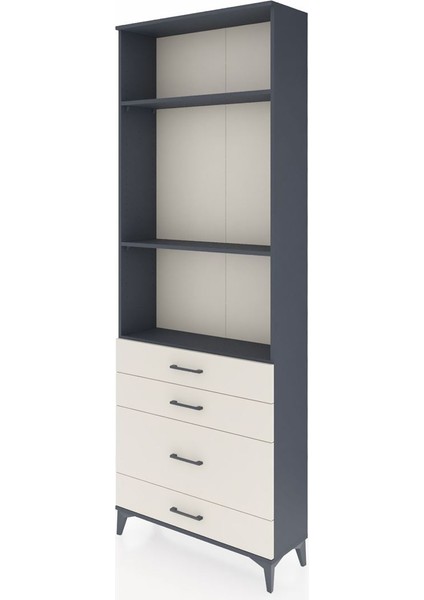 Arges Dolap 3 Raflı 4 Çekmeceli 88X30X243 Antrasit-Aytaşı modelleri