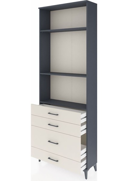 Arges Dolap 3 Raflı 4 Çekmeceli 88X30X243 Antrasit-Aytaşı fırsatları