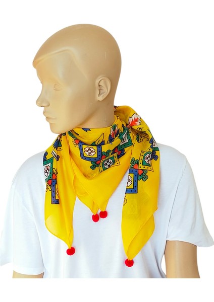 Kırmızı Ponponlu Çengelköy Otantik Yazma Fular Eşarp fiyatları