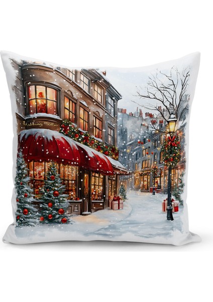 Yılbaşı Serisi Çift Tarafı Dijital Baskılı Kırlent Kılıfı (Christmas Noel Cushion Cover)
