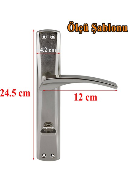 Kapı Kolu Wc Banyo Nikel Inox Aynalı Sağa Sola Uygun Iç Dış Wc Kapısı Kilitlenebilir 1 Takım fiyatları