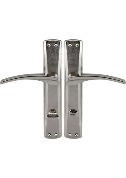 Kapı Kolu Wc Banyo Nikel Inox Aynalı Sağa Sola Uygun Iç Dış Wc Kapısı Kilitlenebilir 1 Takım indirimleri