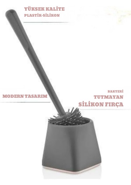 Silikon Klozet Fırçası Wc Tuvalet Banyo Fırça Seti , KARE