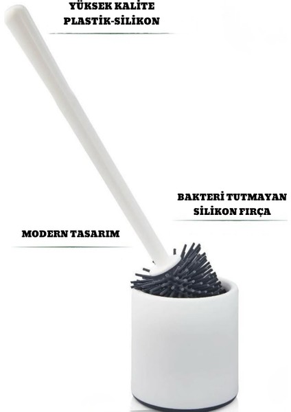 Silikon Klozet Fırçası Wc Tuvalet Banyo Fırça Seti , Oval