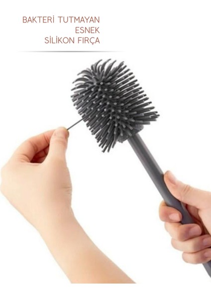 Silikon Klozet Fırçası Wc Tuvalet Banyo Fırça Seti , Oval fırsatları