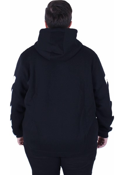 Mocgrande Büyük Beden Kapüşonlu Fermuarlı 3ip Sweat Mg 25718 Sıyah fırsatları